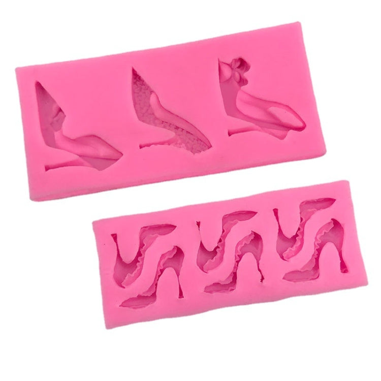 High Heels Sandals Silicone Mold 3D Chocolate Cake Glue Pendant Plaster Mold