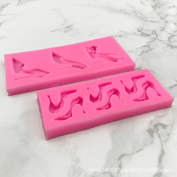 High Heels Sandals Silicone Mold 3D Chocolate Cake Glue Pendant Plaster Mold