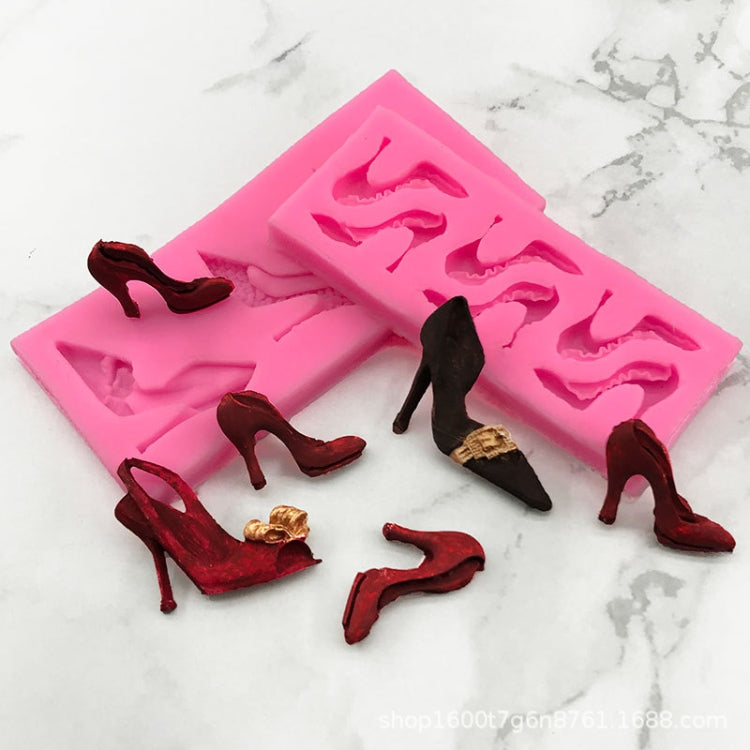 High Heels Sandals Silicone Mold 3D Chocolate Cake Glue Pendant Plaster Mold