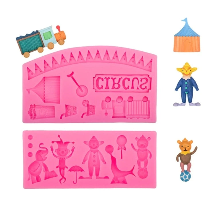 Circus Themed Clown Animal Silicone Mold Baking Cake Decoration Mold