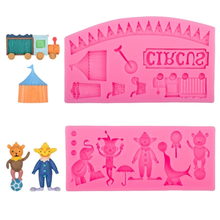 Circus Themed Clown Animal Silicone Mold Baking Cake Decoration Mold