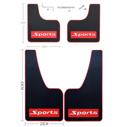 2pcs Car Tire Mud Flap Modification Plastic Anti-Splash Mud Flap, Sports, Cat Eye, Large Sports, Large Blank