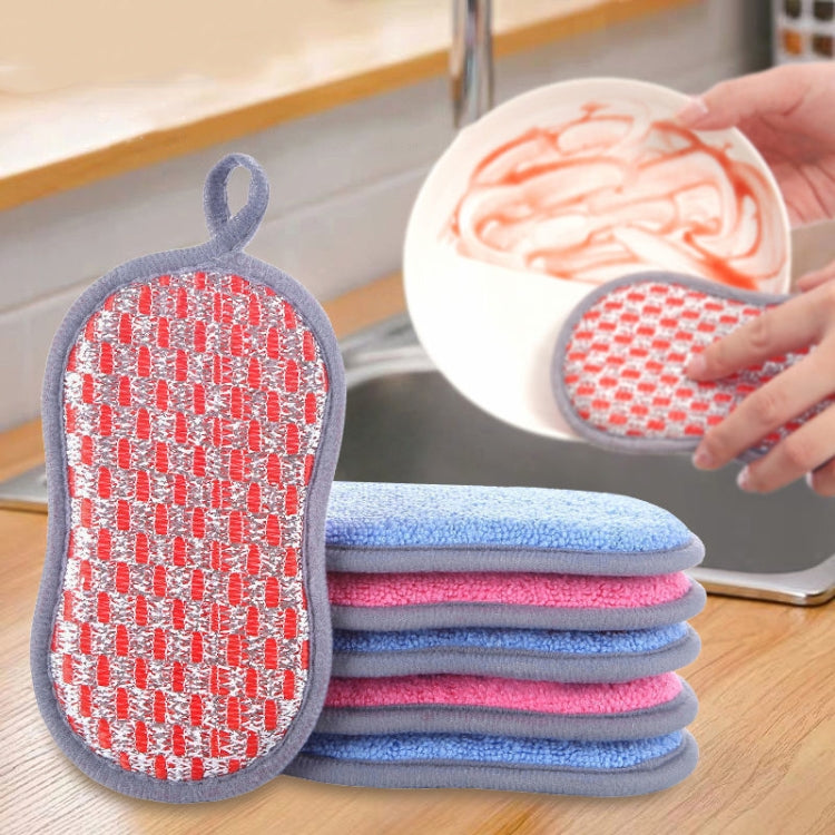 5pcs Double-sided Absorbent Kitchen Dishwashing Sponge Multifunctional Cleaning Rag