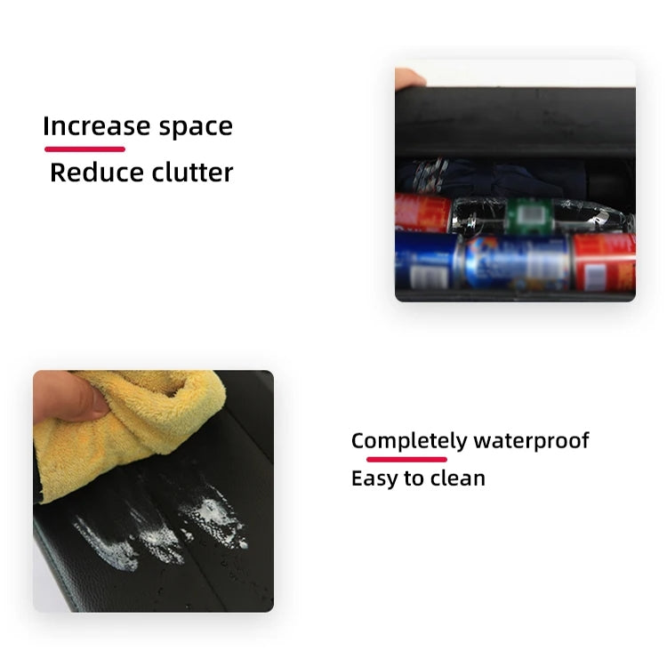 For Tesla Model Y PU Leather Car Interior Storage Glove Box Modification Accessories