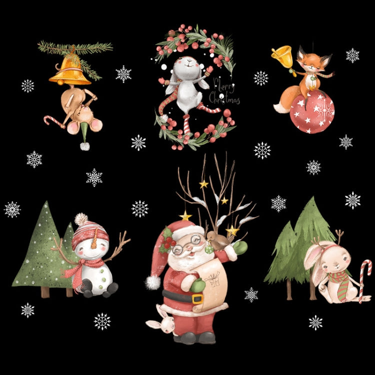 Christmas Window Decoration Poster Santa Claus Elk Snowflake Glass Wall Stickers