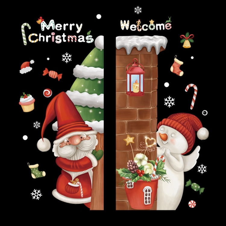 Christmas Window Decoration Poster Santa Claus Elk Snowflake Glass Wall Stickers