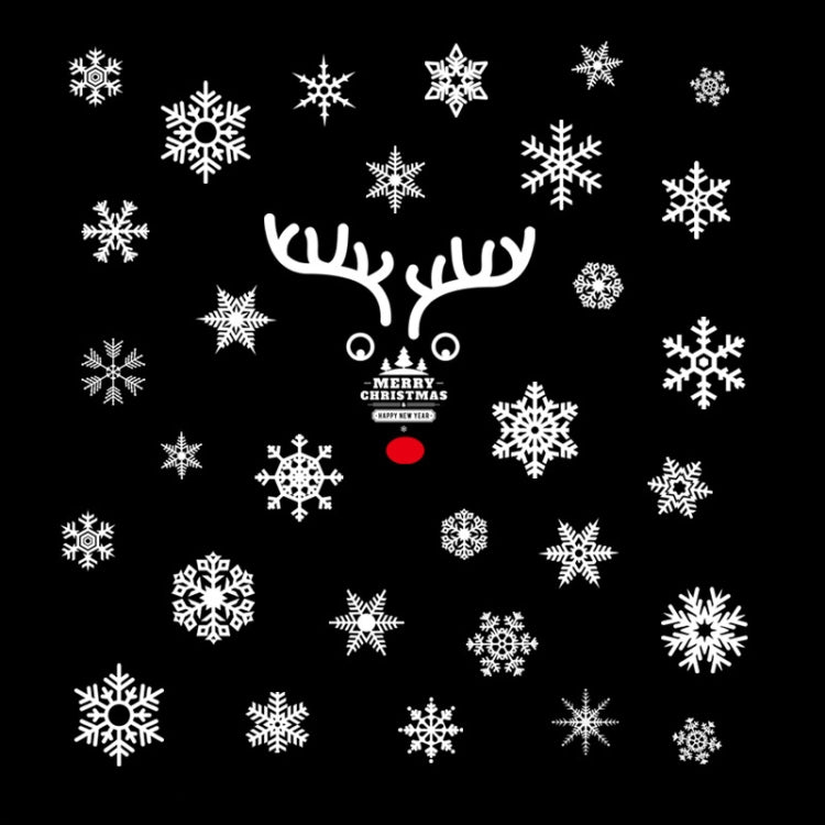 Christmas Window Decoration Poster Santa Claus Elk Snowflake Glass Wall Stickers