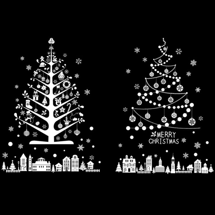 Christmas Window Decoration Poster Santa Claus Elk Snowflake Glass Wall Stickers