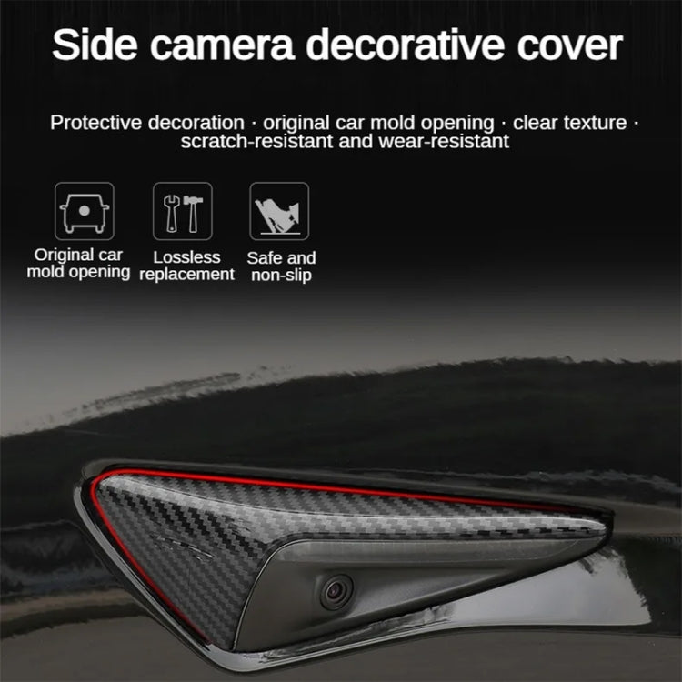 For Tesla Model 3/Y/X/S 17-23 Camera Side Protective Cover Y-Type Lens Hood, Matt Black, Bright Black, Light Carbon Fiber, Matte Carbon Fiber, Red, Bright White