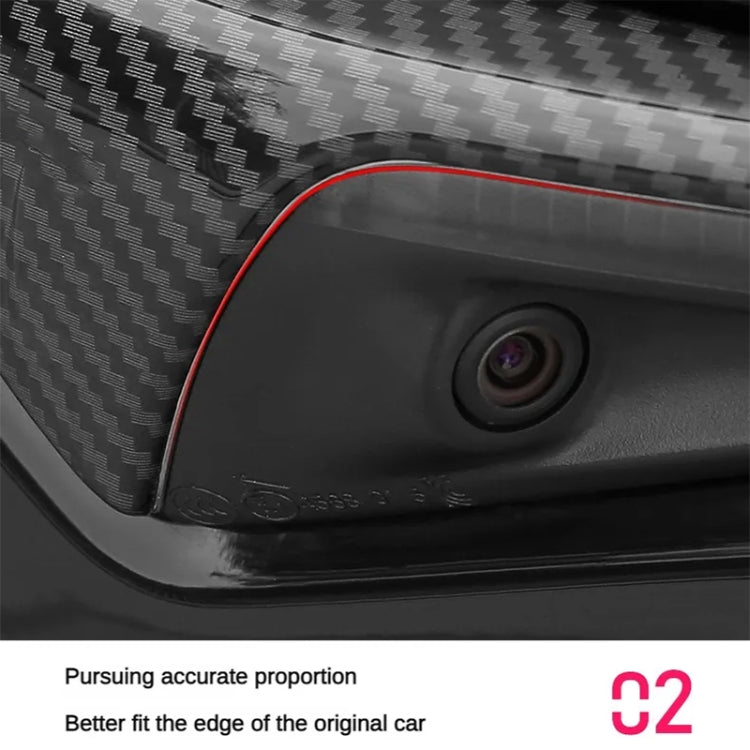 For Tesla Model 3/Y/X/S 17-23 Camera Side Protective Cover Y-Type Lens Hood, Matt Black, Bright Black, Light Carbon Fiber, Matte Carbon Fiber, Red, Bright White