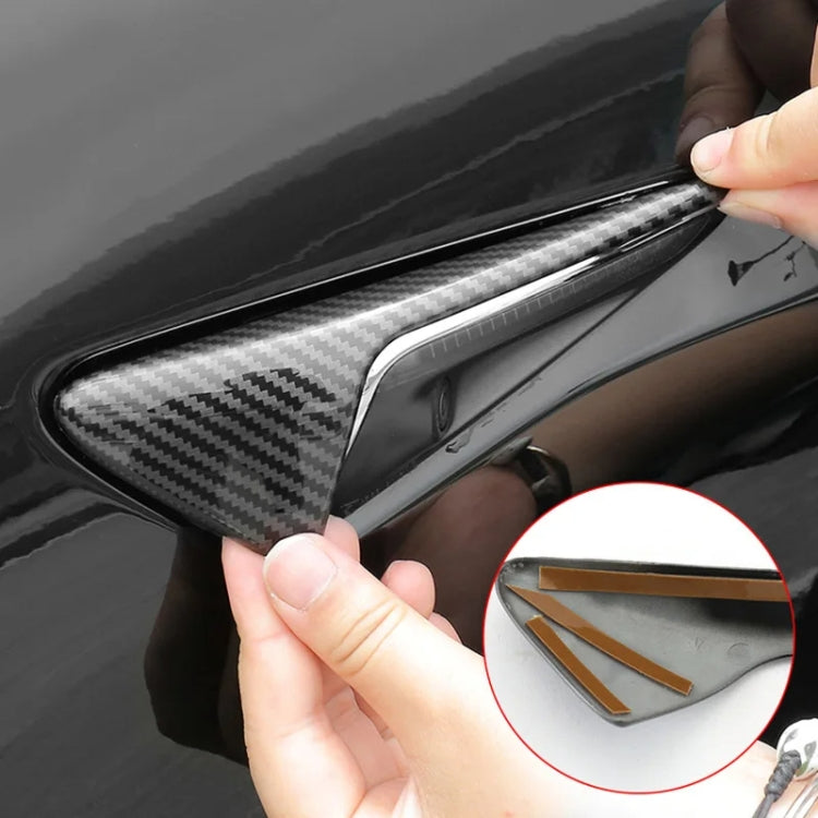 For Tesla Model 3/Y/X/S 17-23 Camera Side Protective Cover Y-Type Lens Hood, Matt Black, Bright Black, Light Carbon Fiber, Matte Carbon Fiber, Red, Bright White