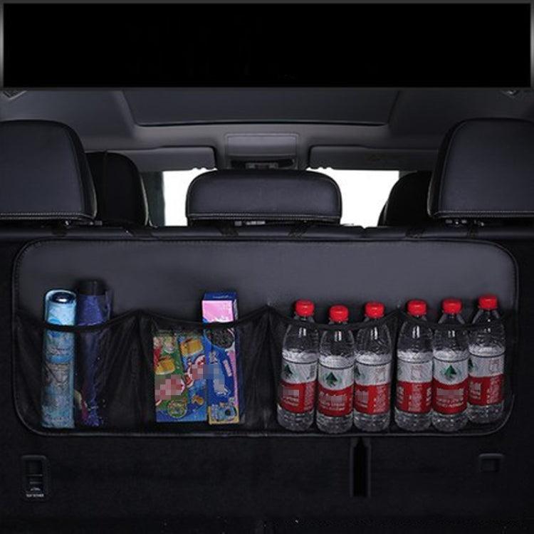 Car Trunk Leather Storage Bag Large Capacity Rear Seat Back Pouch