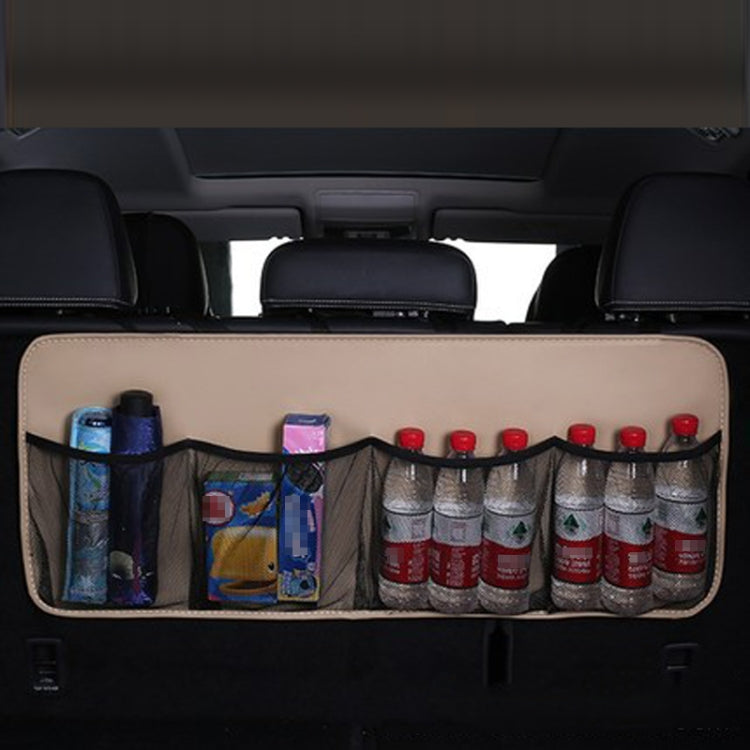 Car Trunk Leather Storage Bag Large Capacity Rear Seat Back Pouch