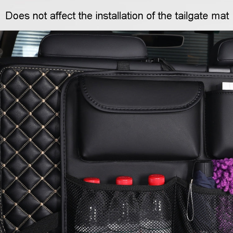 Car Trunk Leather Storage Bag Large Capacity Rear Seat Back Pouch
