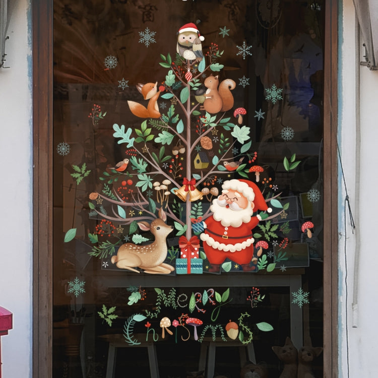 30x45cm Christmas Static Wall Stickers Glass Window Christmas Decoration Poster