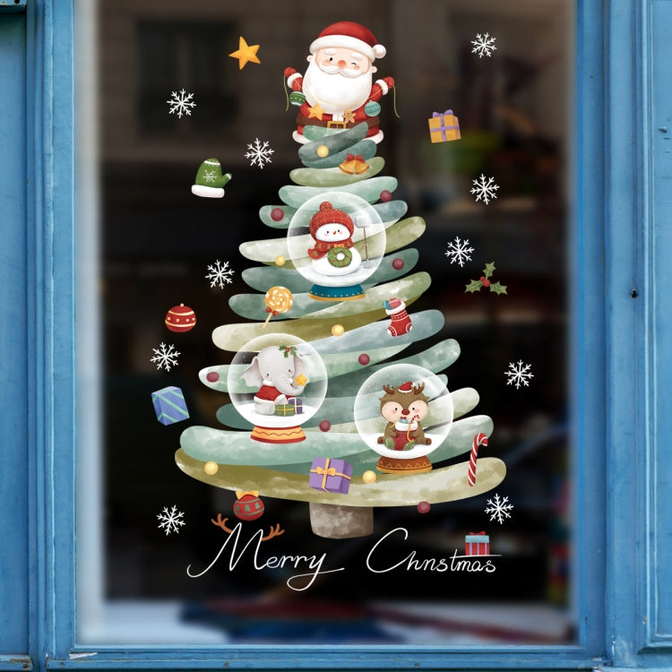 30x45cm Christmas Static Wall Stickers Glass Window Christmas Decoration Poster