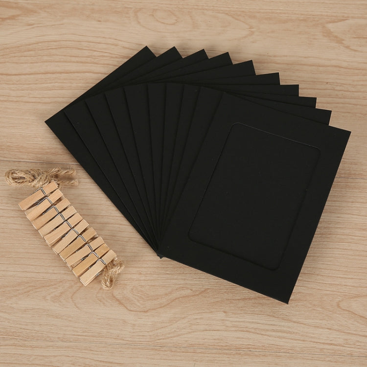 10pcs /Set DIY Photo Gallery Wall Mounted Paper Photo Frame With Twine Clip