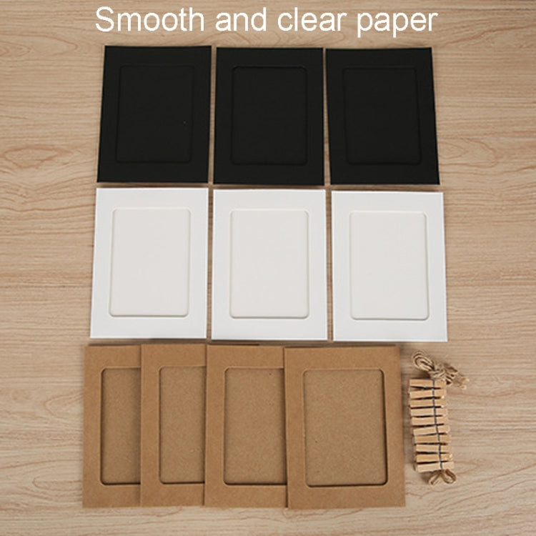 10pcs /Set DIY Photo Gallery Wall Mounted Paper Photo Frame With Twine Clip