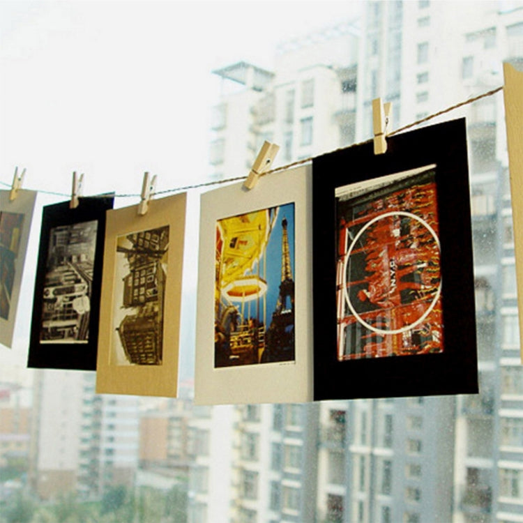 10pcs /Set DIY Photo Gallery Wall Mounted Paper Photo Frame With Twine Clip