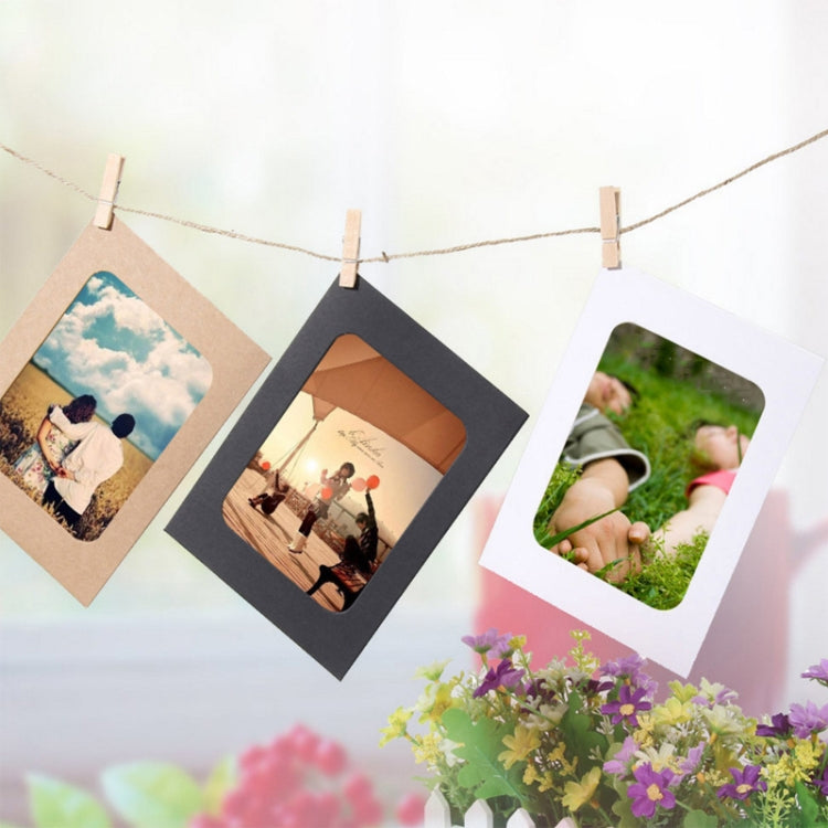 10pcs /Set DIY Photo Gallery Wall Mounted Paper Photo Frame With Twine Clip