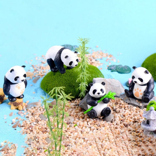 4pcs/set Panda Micro Landscape PVC Cake Accessories Doll Ornaments
