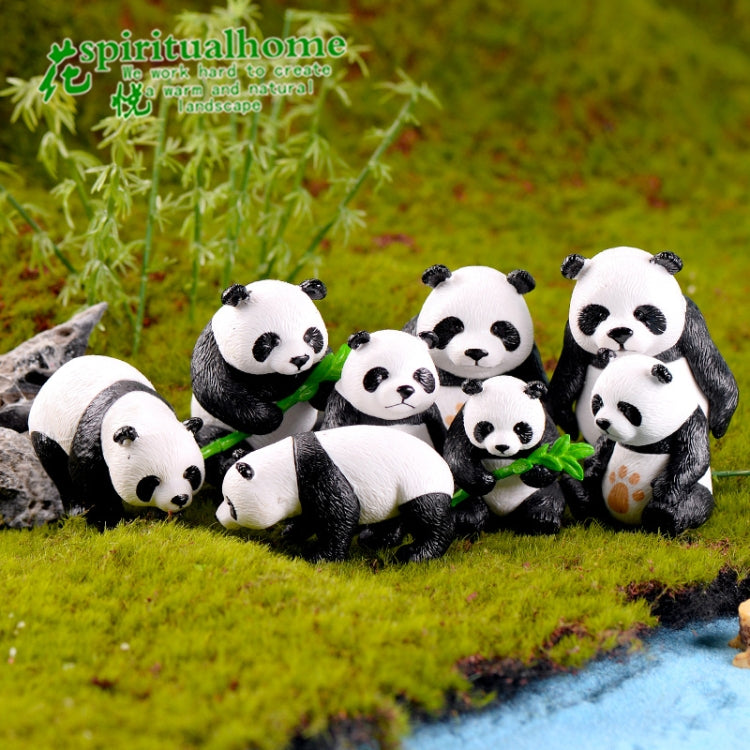 4pcs/set Panda Micro Landscape PVC Cake Accessories Doll Ornaments