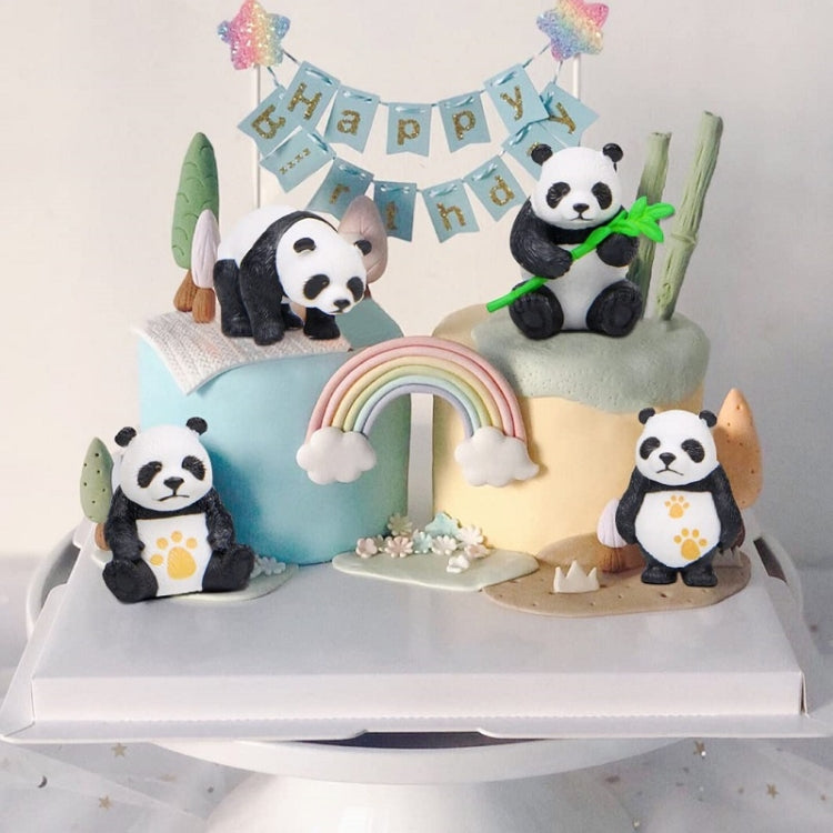 4pcs/set Panda Micro Landscape PVC Cake Accessories Doll Ornaments