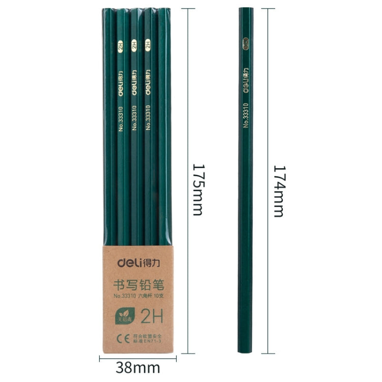 Deli 10pcs /Pack Hexagonal Pencil for Primary School Students