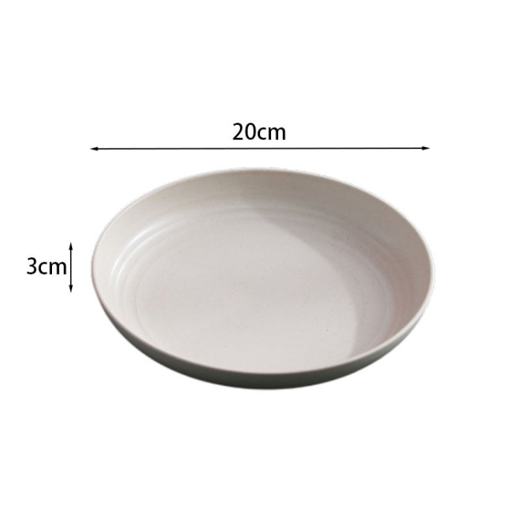 8 inch Wheat Straw Circular Home Vegetable Dish Portable Outdoor Plastic Anti -Fall Fruit Breakfast Plate