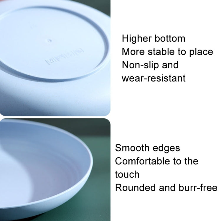 8 inch Wheat Straw Circular Home Vegetable Dish Portable Outdoor Plastic Anti -Fall Fruit Breakfast Plate