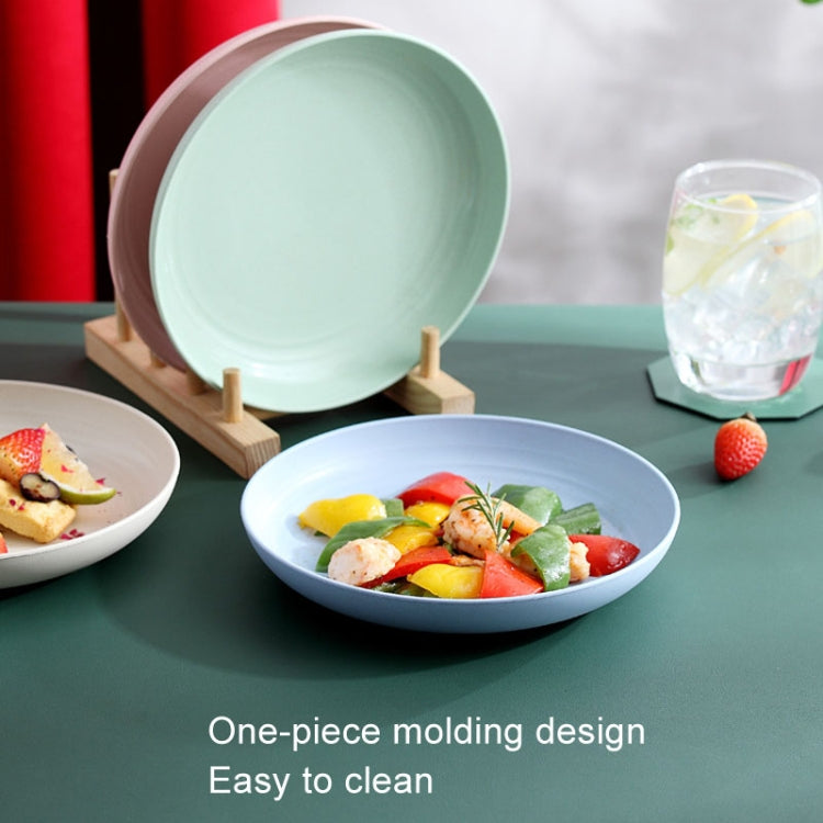 8 inch Wheat Straw Circular Home Vegetable Dish Portable Outdoor Plastic Anti -Fall Fruit Breakfast Plate