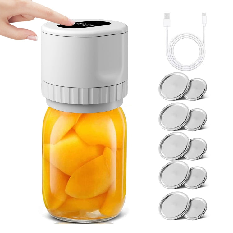 Electric Mason Jar Vacuum Sealer Kit Sealing Machine for Food Storage With 10 Jar Lids
