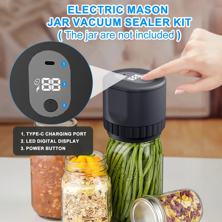 Electric Mason Jar Vacuum Sealer Kit Sealing Machine for Food Storage With 10 Jar Lids