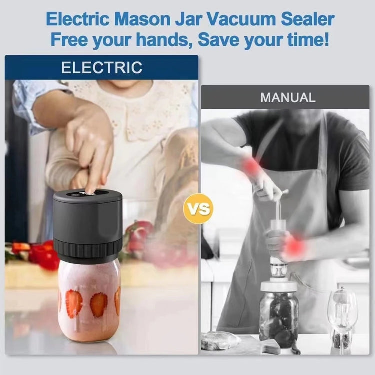 Electric Mason Jar Vacuum Sealer Kit Sealing Machine for Food Storage With 10 Jar Lids