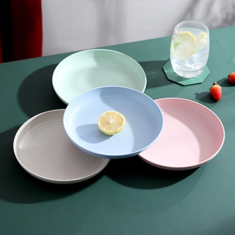 9 inch Wheat Straw Vegetable Disk Home Plastic Round Simple Dish