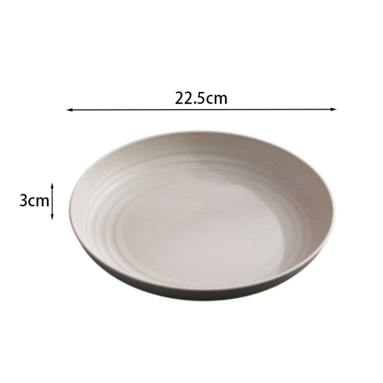 9 inch Wheat Straw Vegetable Disk Home Plastic Round Simple Dish