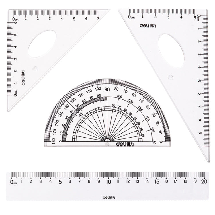 Deli  4-in-1 Ruler Set for Students Ruler Stationery Set