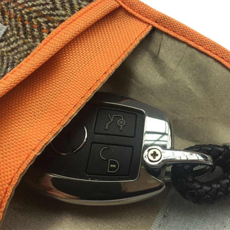 Small Tweed Car Key Remote Shielding Bag Double Layer Anti-theft Anti-magnetic RFID Bag