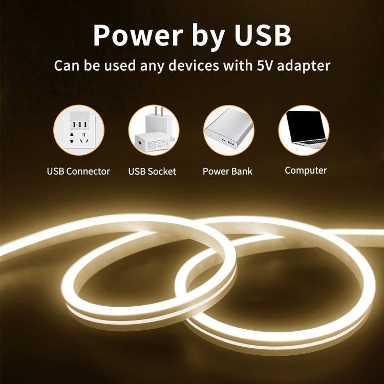 2m 5V LED Light Strip USB Flexible Neon Silicone Soft Strips Set