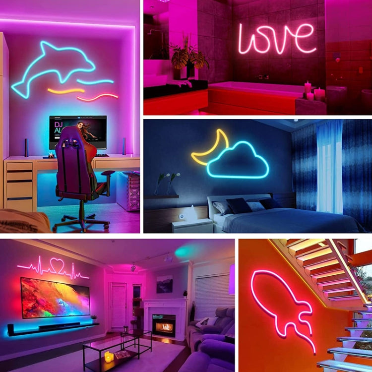 2m 5V LED Light Strip USB Flexible Neon Silicone Soft Strips Set