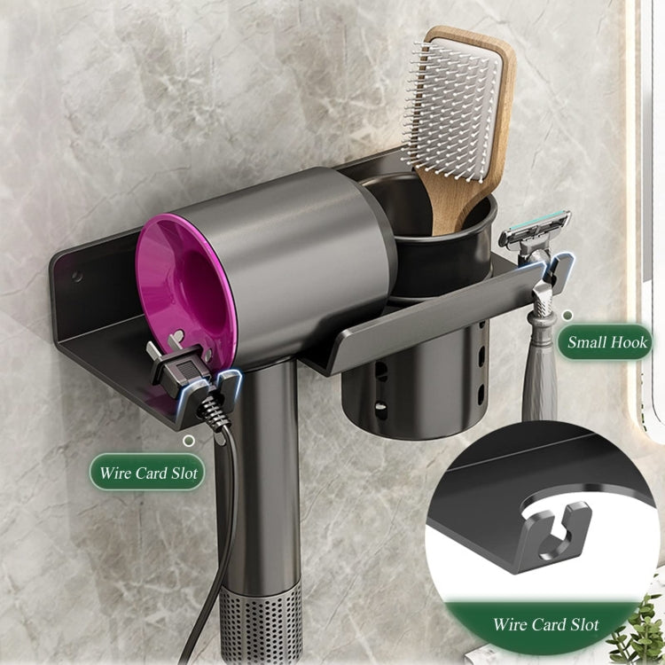 Bathroom Hair Dryer Rack Wall Mounted Soap Toiletries Shelf