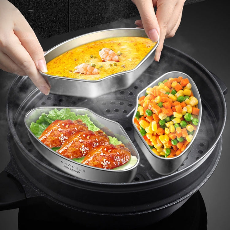 Kacheeg Stainless Steel Fan-Shaped Steamer Tray Household Childrens Supplementary Food Steampak