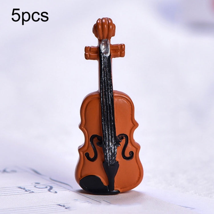 5pcs Micro Landscape Simulation Musical Instrument Resin Ornament Miniature Desktop Decoration