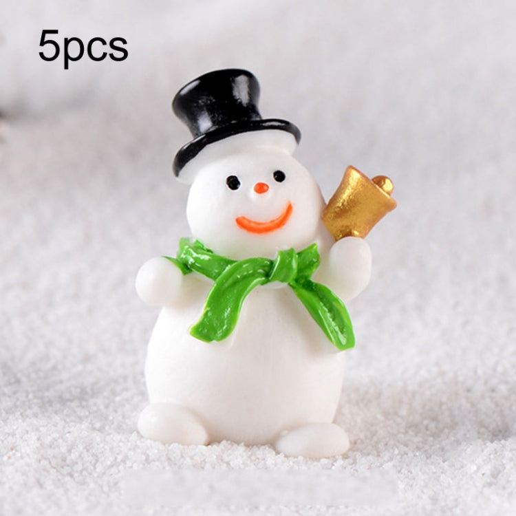 5pcs Christmas Decoration Accessories Micro Landscape Christmas Gift Resin Small Ornament