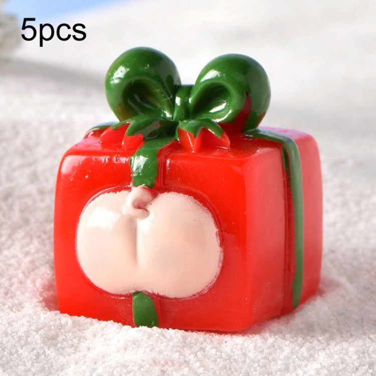 5pcs Christmas Micro Landscape Snowscape Decoration Accessories Christmas Resin Ornament