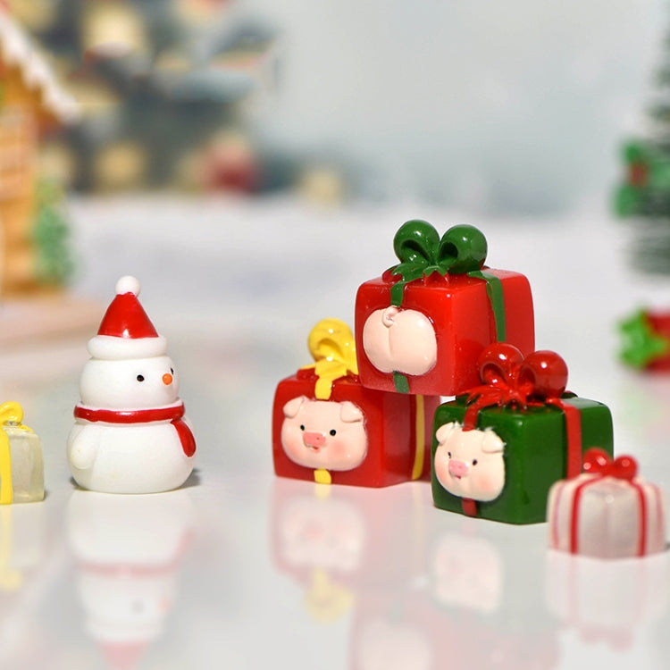 5pcs Christmas Micro Landscape Snowscape Decoration Accessories Christmas Resin Ornament