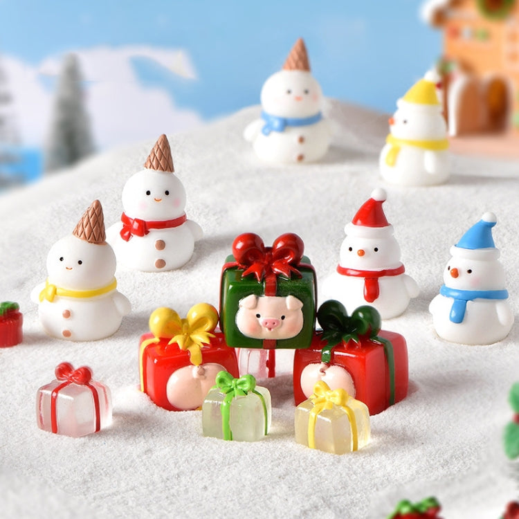 5pcs Christmas Micro Landscape Snowscape Decoration Accessories Christmas Resin Ornament