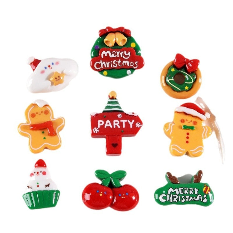 10pcs Christmas Mobile Phone Case Refrigerator Magnet Resin Accessories DIY Material