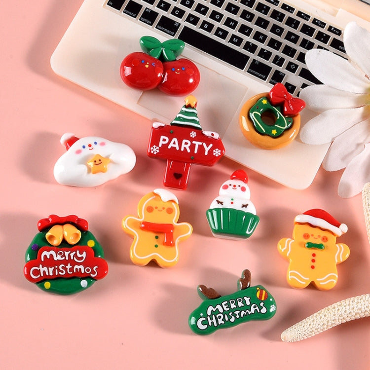 10pcs Christmas Mobile Phone Case Refrigerator Magnet Resin Accessories DIY Material
