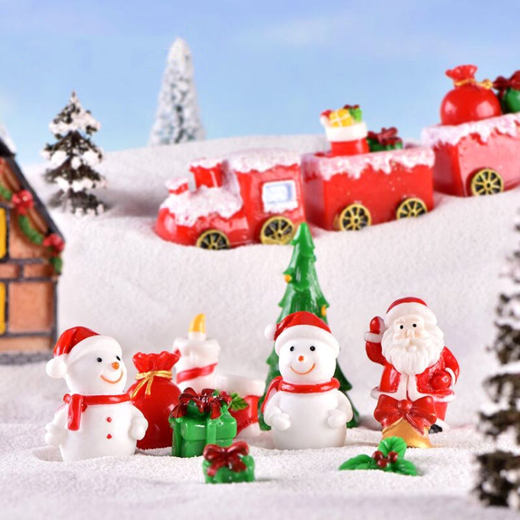 4pcs Christmas Micro Landscape Decorations Resin Craft Gifts Home Decoration Ornaments